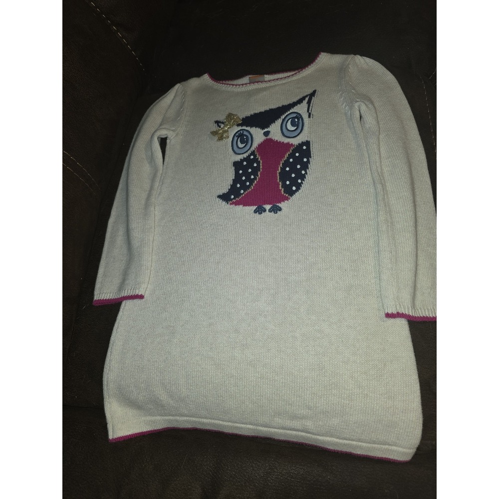 Gymboree charm class owl sweater dress size 5